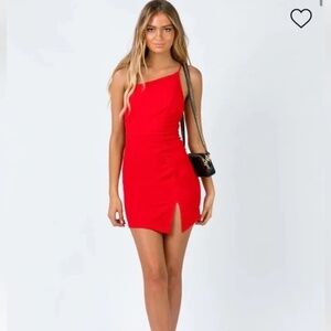 Red Princess Polly one-shoulder dress